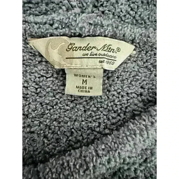 Gander Mountain Gray Knit V-Neck Long Sleeve Pullover Hoodie Sweater Woman SZ M - Picture 3 of 5